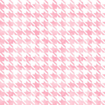 Abstract watercolor grunge hand painted houndstooth monochrome  seamless pattern