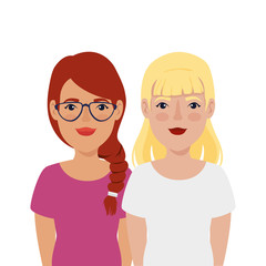 Obraz premium group of beautiful women avatar character icon vector illustration design