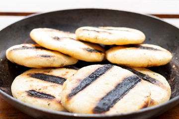 Arepas, typical Venezuelan and Colombian food.