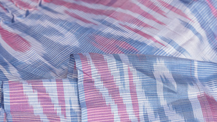 Beautiful silk scarves close up.