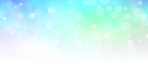 Obraz premium Light Blue, Green vector background with circles. Colorful illustration with gradient dots in nature style. Pattern for wallpapers, curtains.
