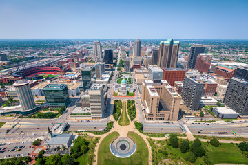 St. Louis, Missouri, USA Downtown Skyline - obrazy, fototapety, plakaty