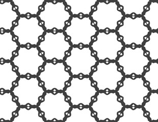 Fototapeta premium Abstract geometric pattern in ornamental style. Black and white color. Seamless design texture.