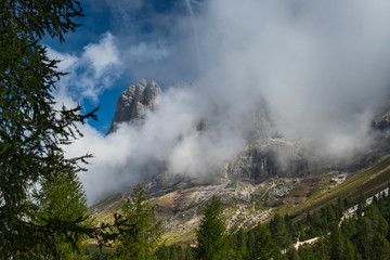 Fototapeta na wymiar Alto Adige Alps sunny cloudy day