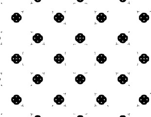 Abstract geometric pattern in ornamental style. Black and white color. Seamless design texture.