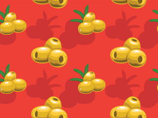 Fruit Olives Keto Vector Seamless Background Wallpaper-01