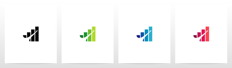 Bar Chart On Letter Logo Design I