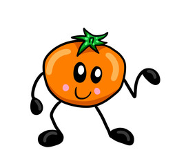 Happy Stylized Cartoon Orange