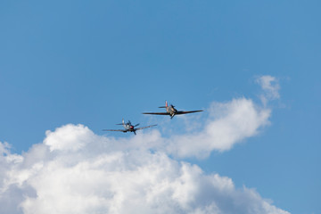 British World War 2 plane flying