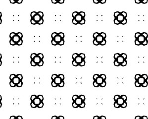 Abstract geometric pattern in ornamental style. Black and white color. Seamless design texture.