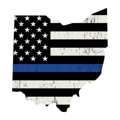 Fotobehang State of Ohio Police Support Flag Illustration © enterlinedesign