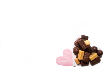 chocolate candies heart shaped