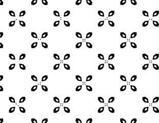 Abstract geometric pattern in ornamental style. Black and white color. Seamless design texture.