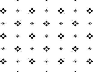 Abstract geometric pattern in ornamental style. Black and white color. Seamless design texture.