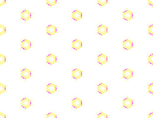 Abstract geometric pattern in ornamental style. Yellow or golden color. Seamless design texture.