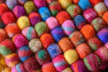 Yarn on a colorful background