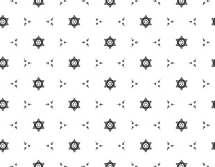 Abstract geometric pattern in ornamental style. Black and white color. Seamless design texture.