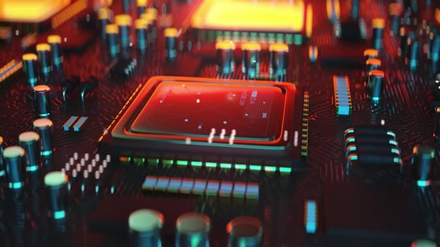 Central processing unit, computer processor, CPU, machine brain, technology. Artificial brain simulation, neural network, GPU, AI