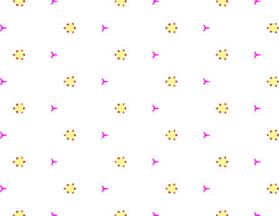 Abstract geometric pattern in ornamental style. Yellow or golden color. Seamless design texture.