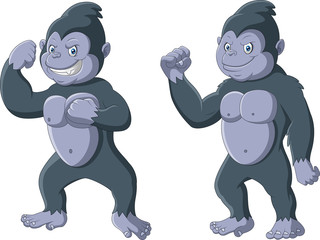 Cartoon funny gorilla standing pose