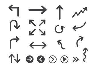Set of arrows. Arrow icon. Vector illustration.