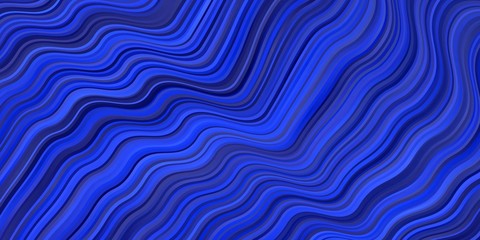 Dark BLUE vector template with curved lines. Brand new colorful illustration with bent lines. Template for your UI design.