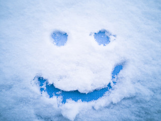 Smiley face in the snow