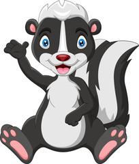 Cartoon funny skunk a smile