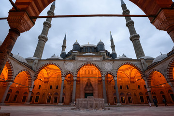 16th century Selimiye Mosque, built by Mimar Sinan and considered to be his masterpiece in Edirne,...