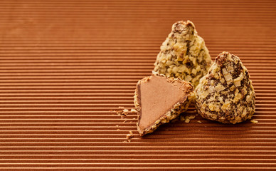 chocolate truffle candies close-up