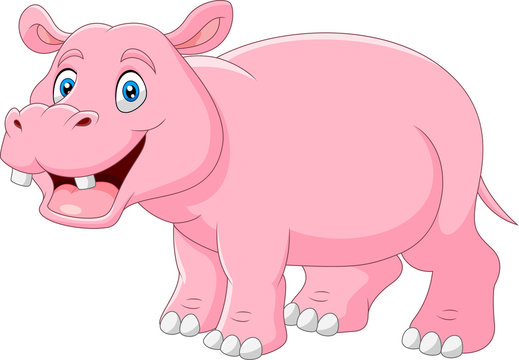 Cartoon Hippo with open mouth