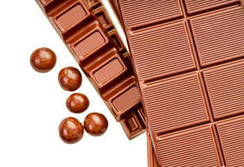 set of chocolate bars close-up