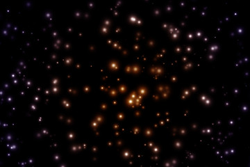 Fondo negro con estrellas y galaxias. 