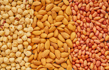 nuts set texture closeup