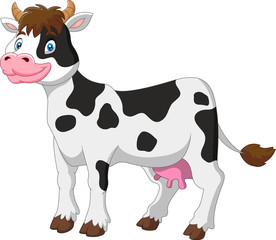 Cartoon happy cow a standing