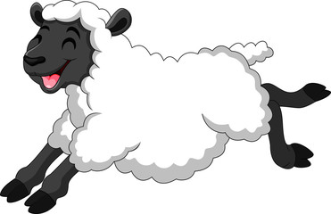 Cartoon funny sheep a smile