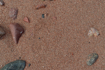 Red Sand and Stones of the red Sea Coast, Natural Texture Background