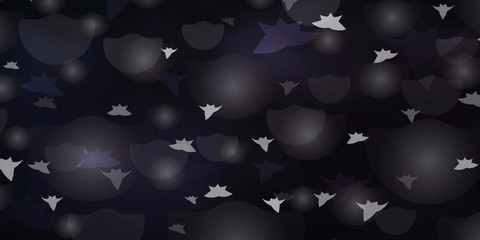 Dark Gray vector pattern with circles, stars. Colorful disks, stars on simple gradient background. Design for textile, fabric, wallpapers.