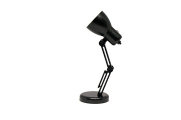 Black table lamp isolated white background - interior design - vintage style