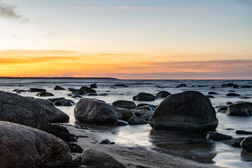 Fototapeta na wymiar Sunset in the Gulf of Finland