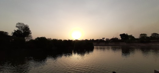 sunset over lake