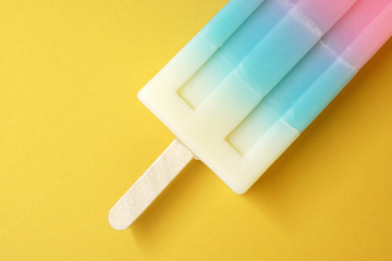 Object - Soap with Colorful ice cream shape with Yellow pastel color background
