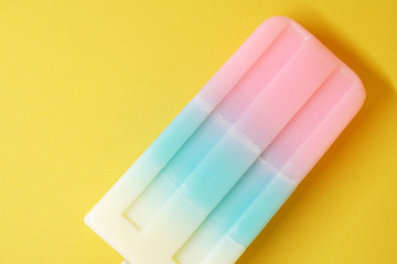 Object - Soap with Colorful ice cream shape with Yellow pastel color background