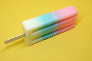 Object - Soap with Colorful ice cream shape with Yellow pastel color background