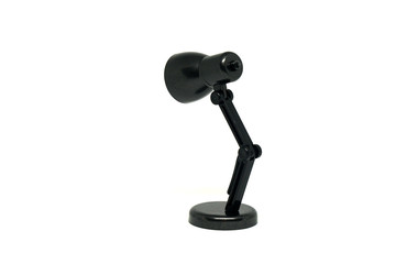 Black table lamp isolated white background - interior design - vintage style