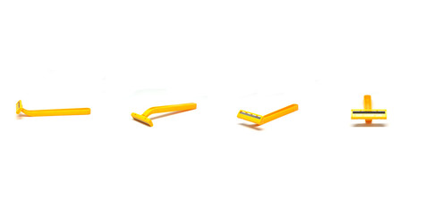 Yellow Shaver isolated white background - Clean and Clear Face for Men Concept