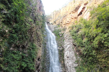 Fototapeta na wymiar waterfall of secrets - Cachoeira do segredo - Chapada dos veadeiros