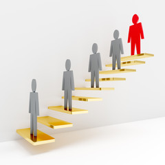 3d people stand on the stairs