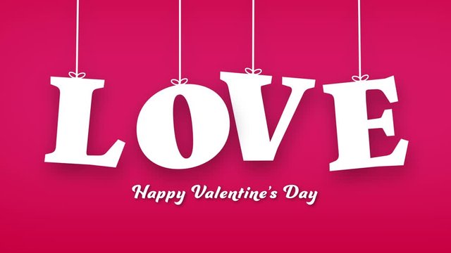 Happy Valentine's Day Love string Greeting Card red background. For Happy Valentines Day resolution concept	