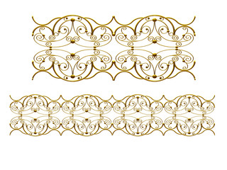 3d illustration ornament. Straight segment, can be combined with a fourtyfive or ninety degree curve version, which can be found with the search term fivethreezero